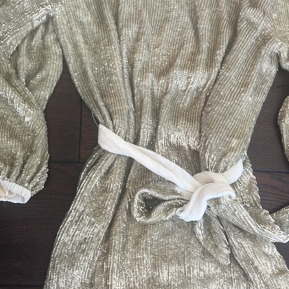 Retrofete gold dress open sleeve - Picture 4 of 6